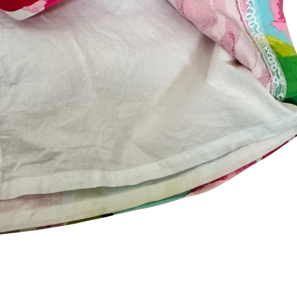 Lilly Pulitzer Strapless Pink Rose Floral Silk Cotton Dress 10 T26 - Picture 9 of 10